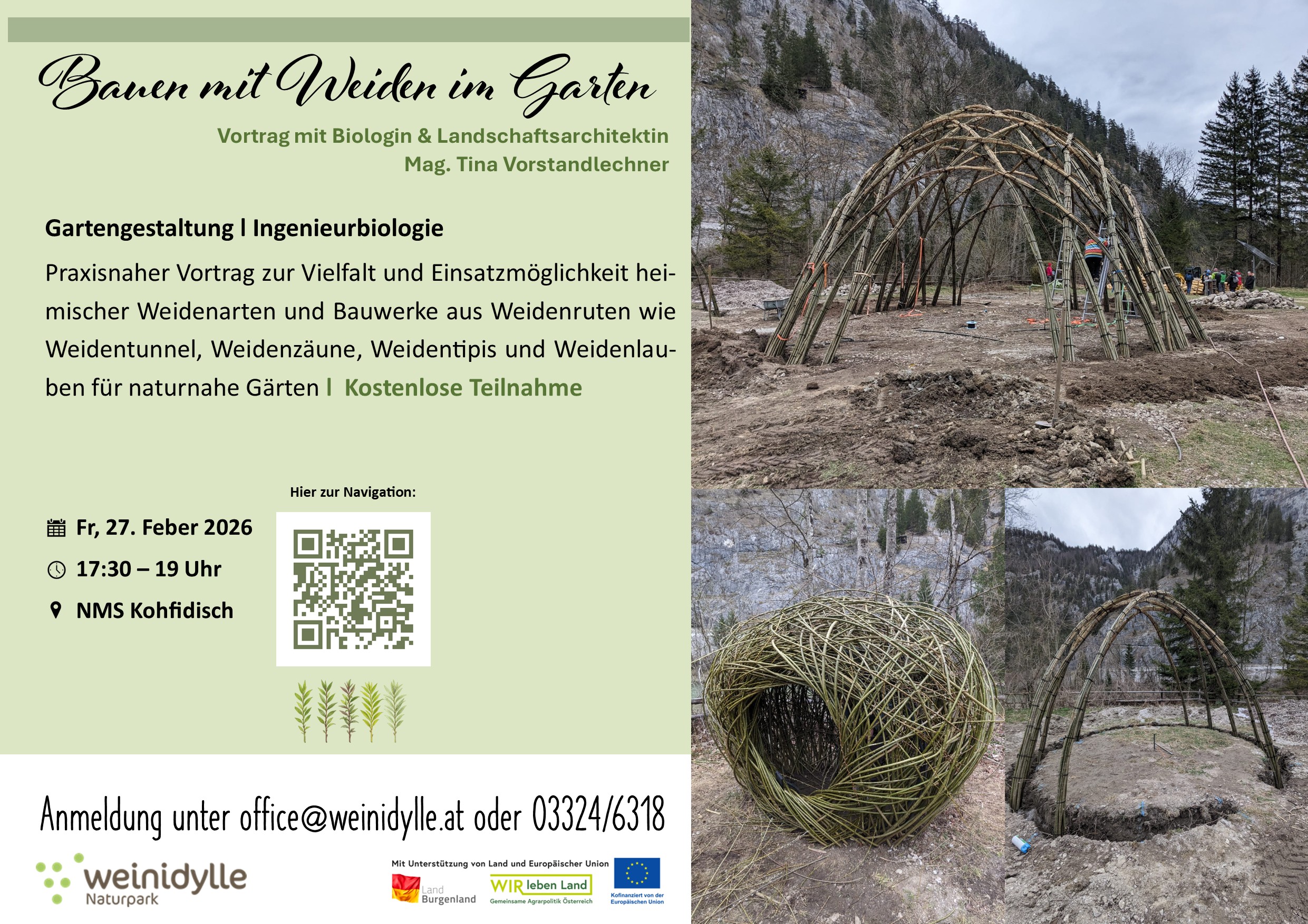Gartengestaltungsvortrag Bauen mit Weiden
